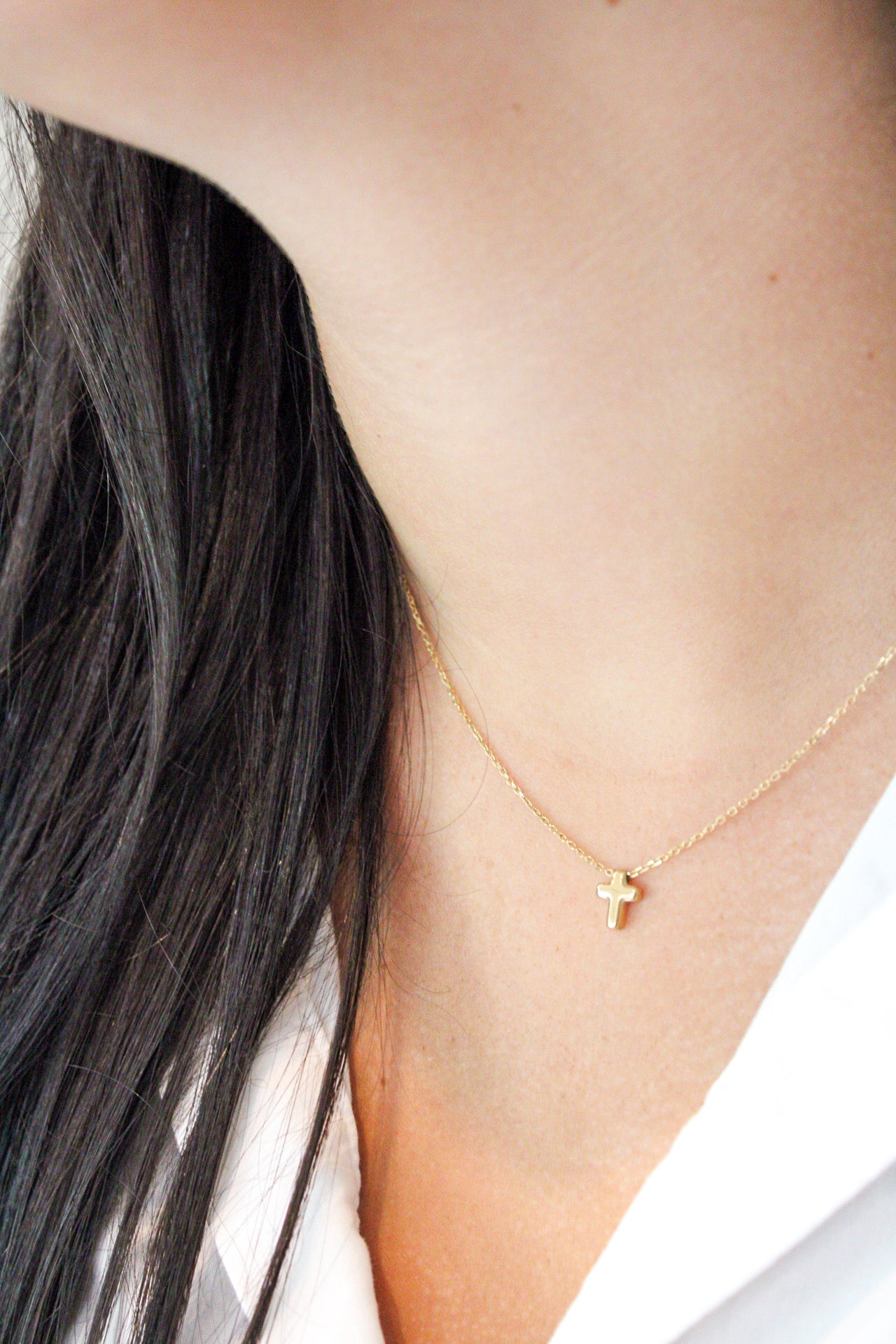 Mini Gold Cross Necklace