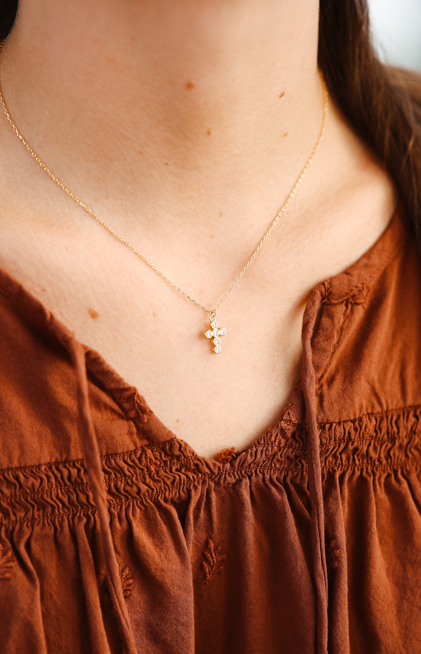 Circled Cross Necklace