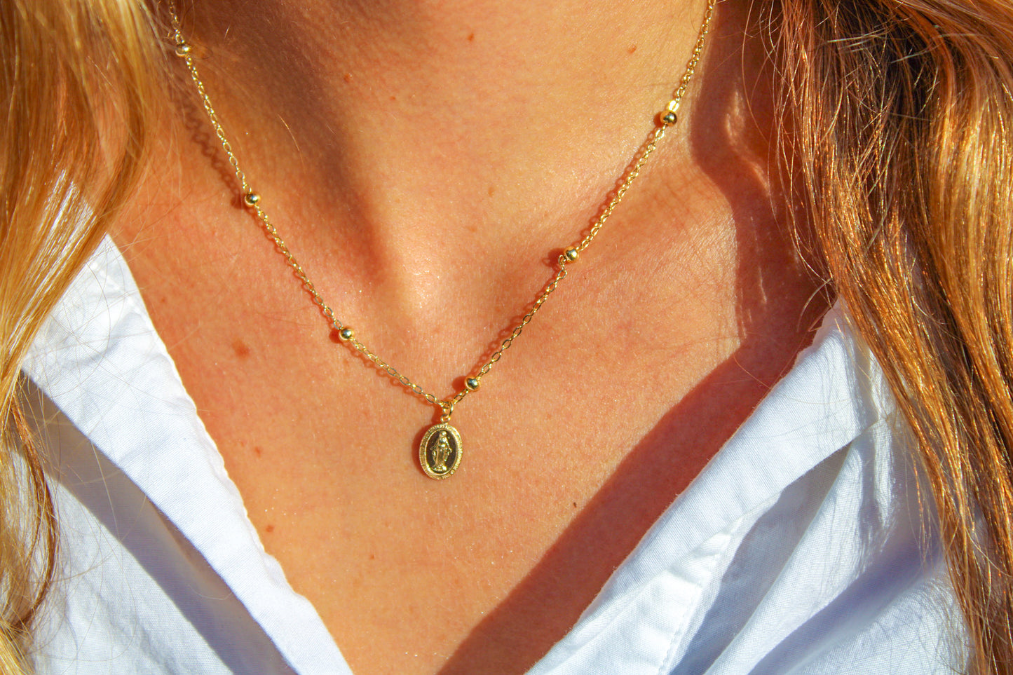 Immaculate Mary Ball Chain Necklace