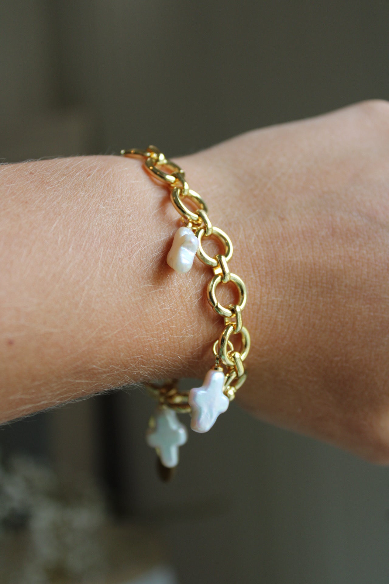 Freshwater Pearl Charm Bracelet