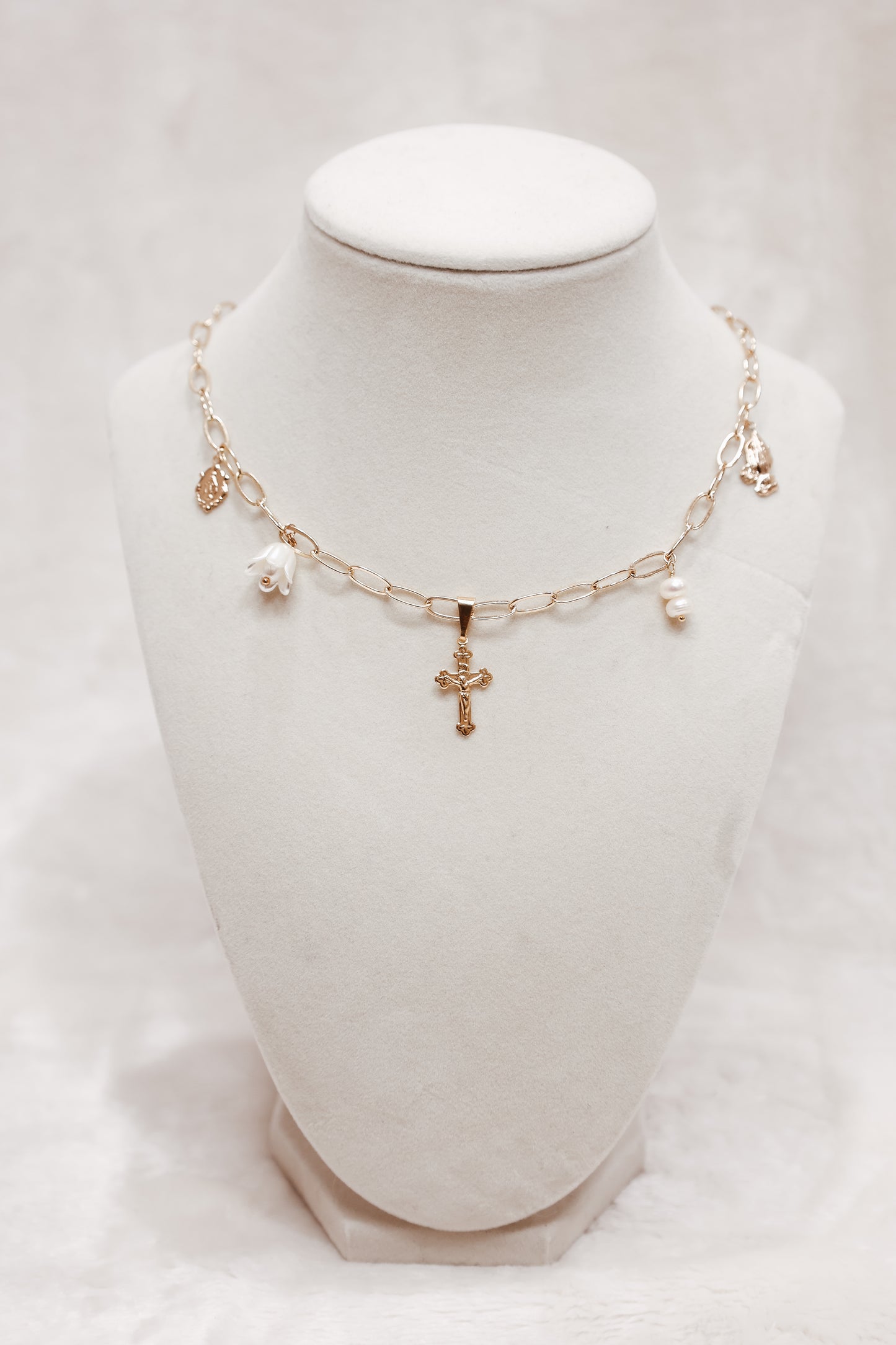 Hail Mary Prayer Charm Necklace