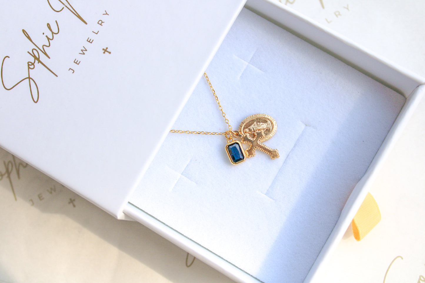 Custom Birthstone Religious Necklace