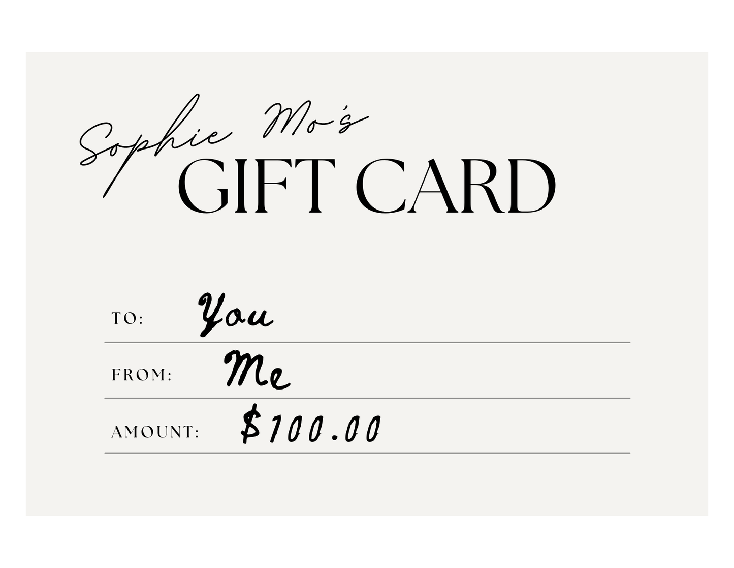 Sophie Mo's Jewelry Gift Card