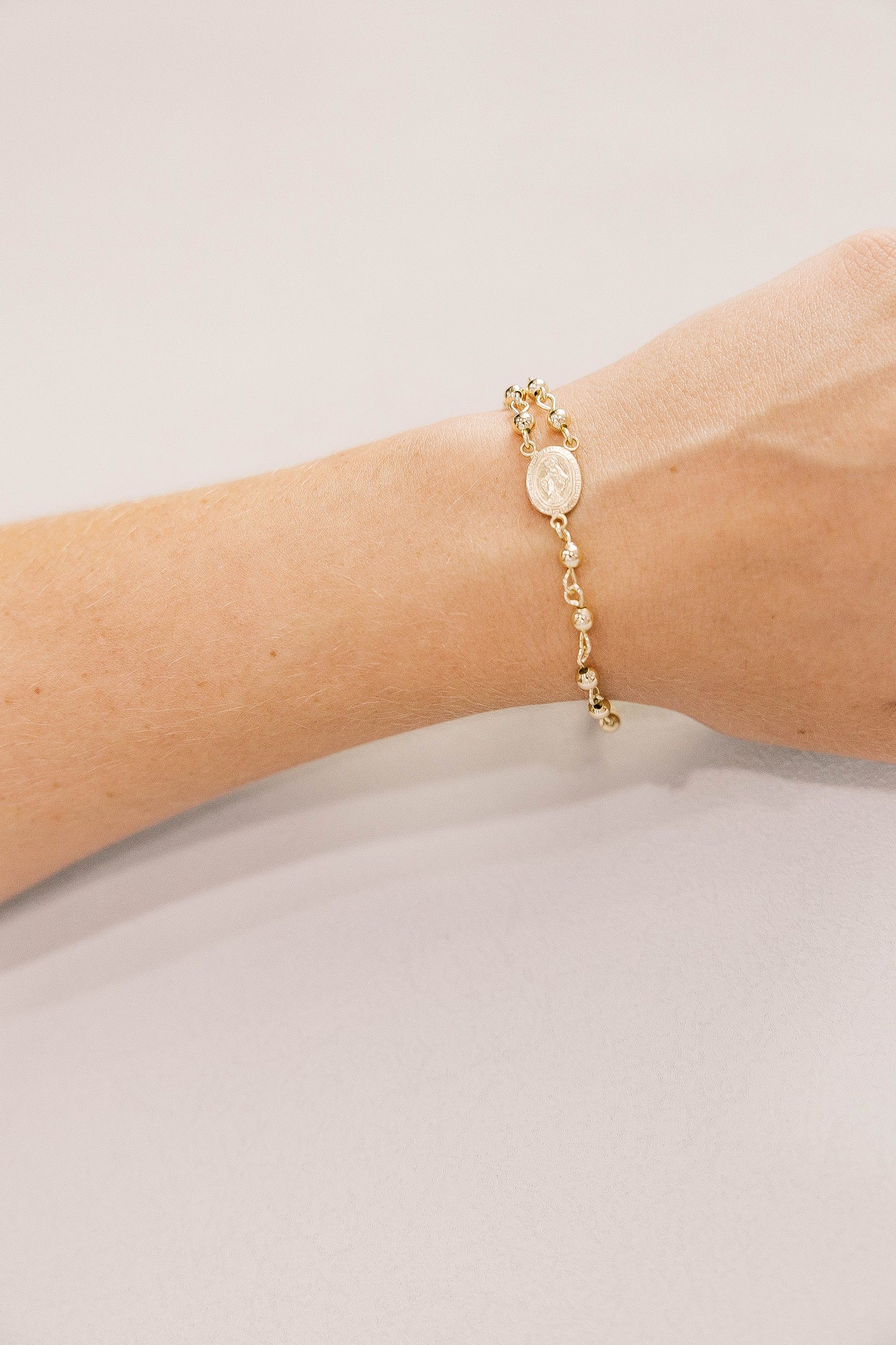 Gold Link Rosary Style Bracelet