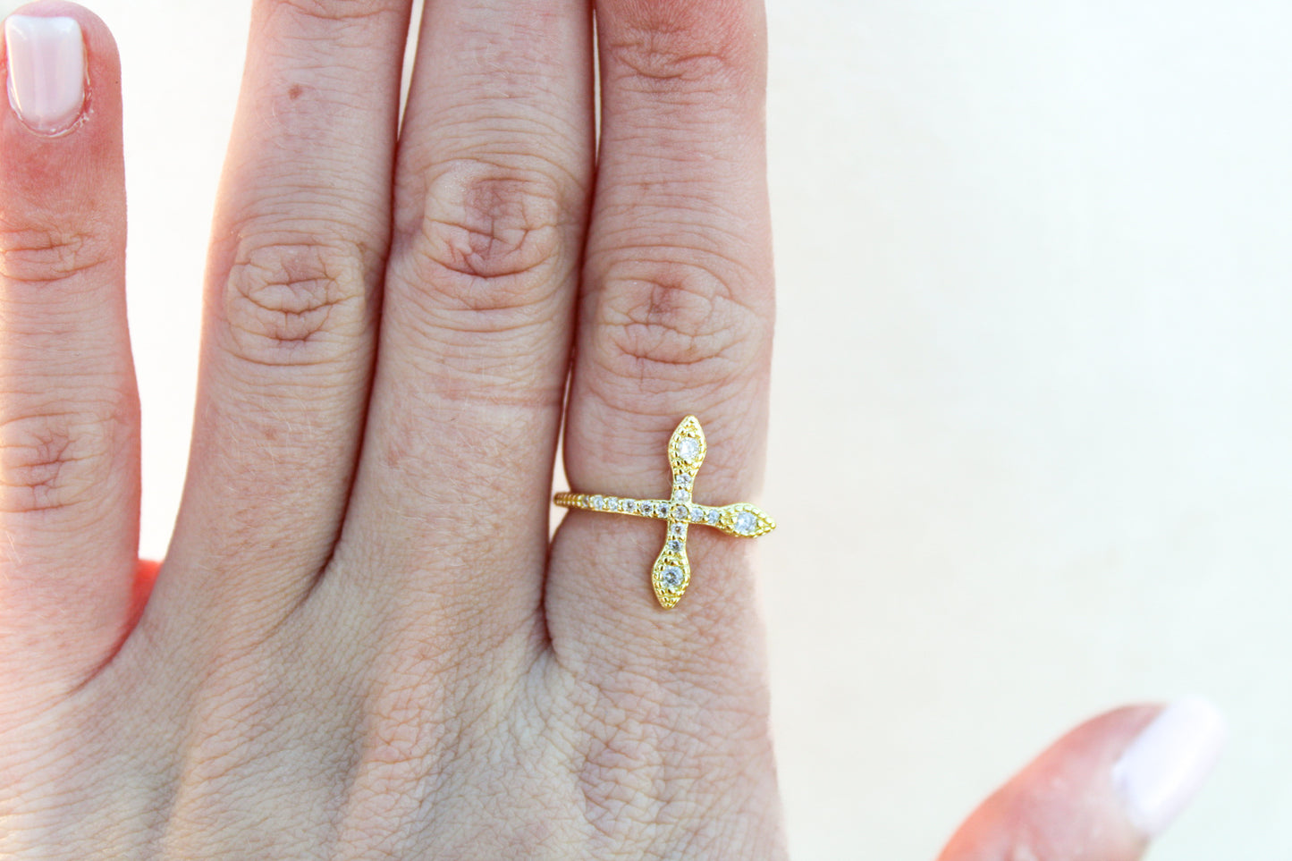 Zircon Cross Ring