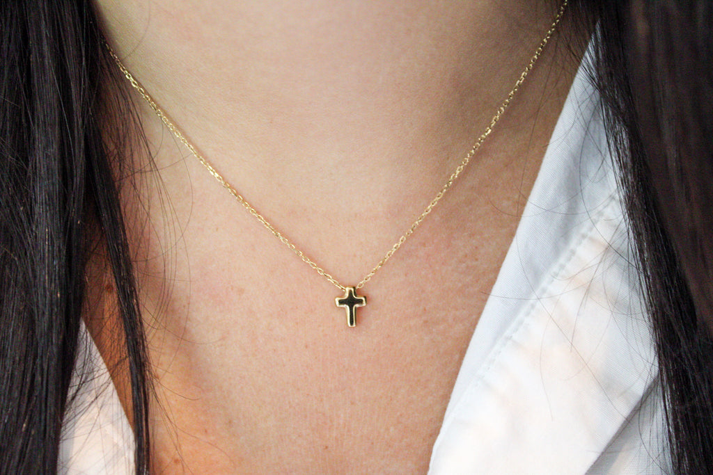 Mini Gold Cross Necklace
