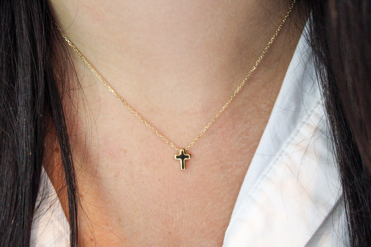 Mini Gold Cross Necklace