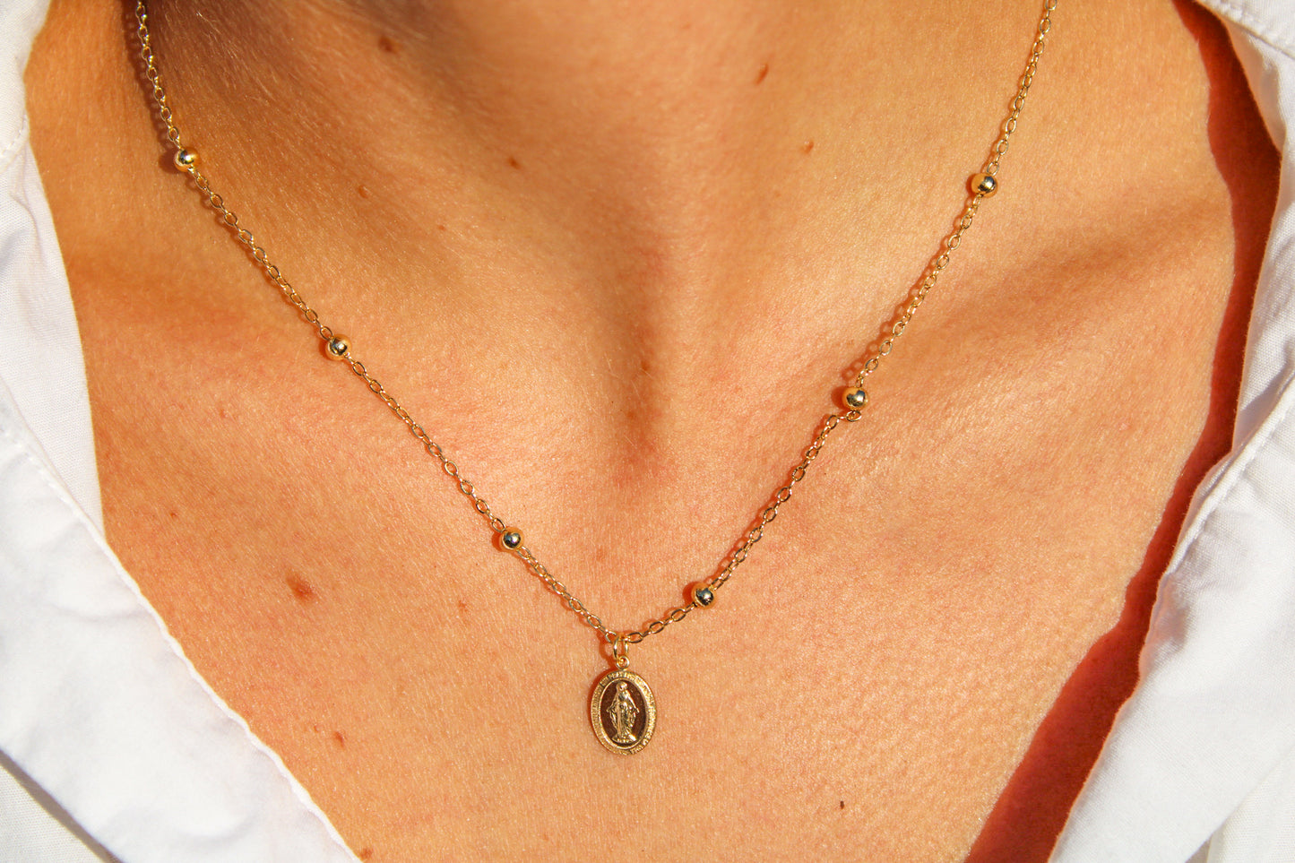 Immaculate Mary Ball Chain Necklace