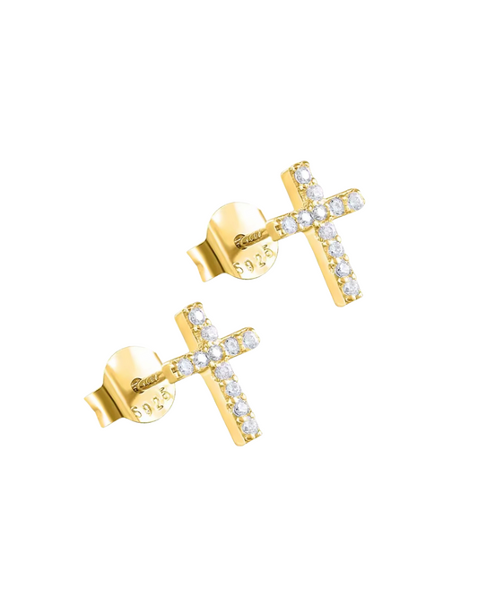 Elegant Cross Stud Earrings