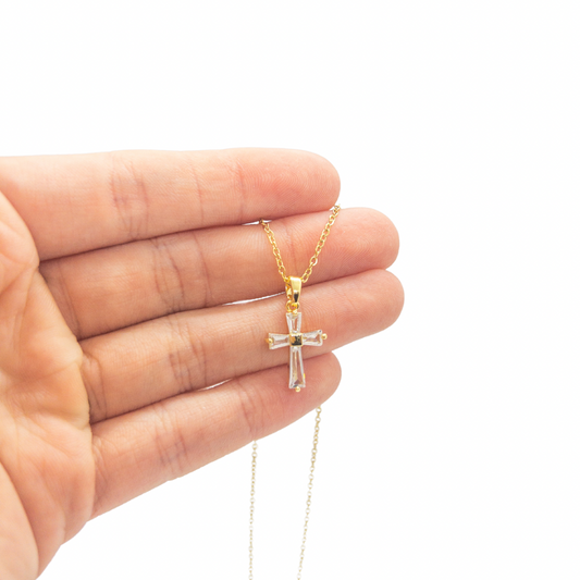 Geometric Cross Necklace