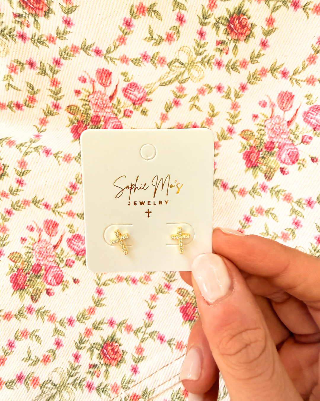 Elegant Cross Stud Earrings