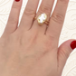 Pearl Solitaire Cross Ring