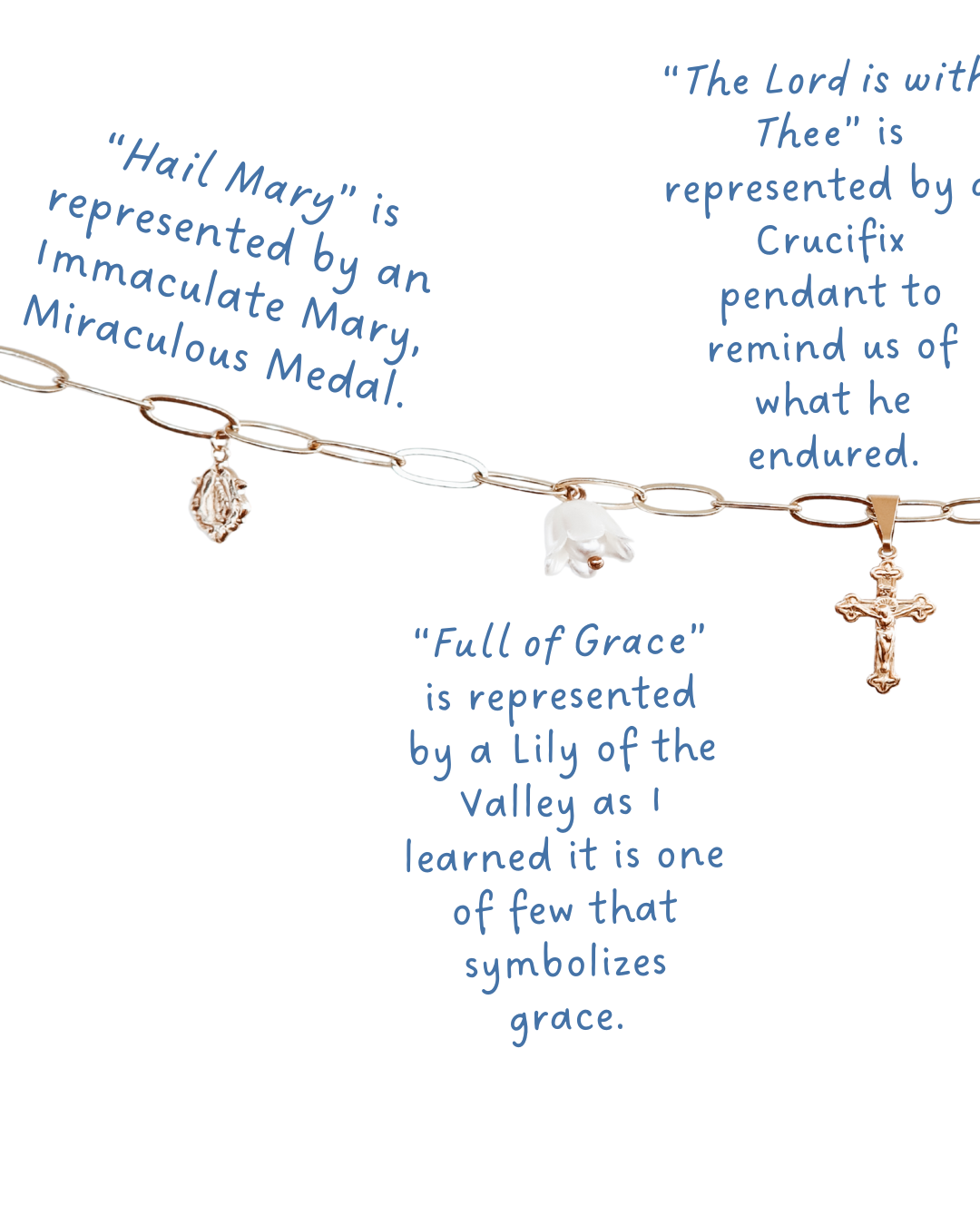 Hail Mary Prayer Charm Necklace