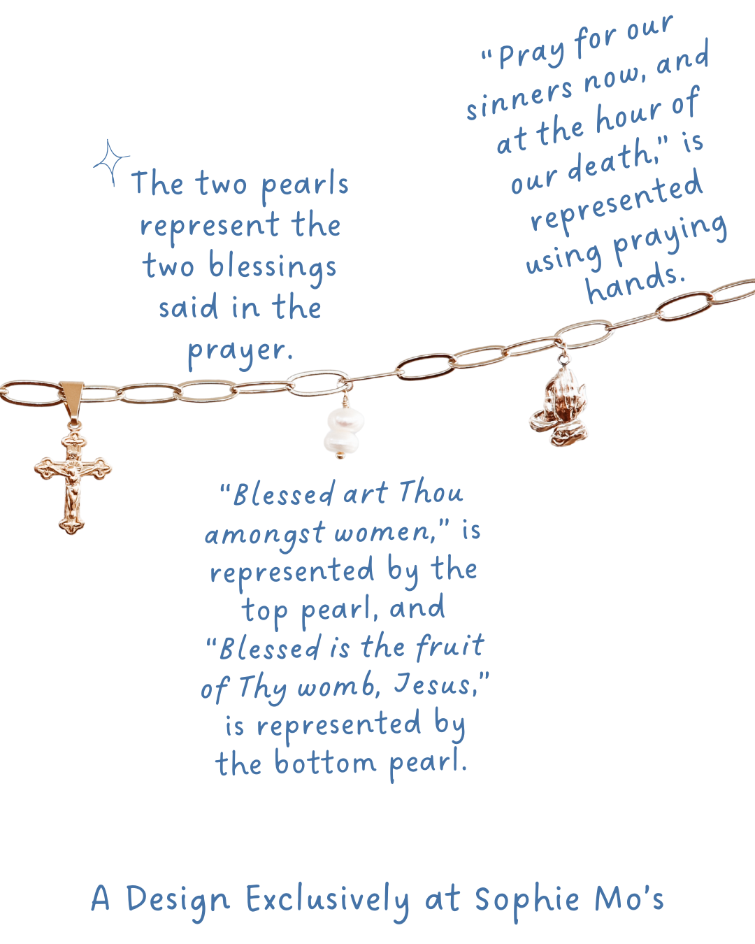 Hail Mary Prayer Charm Necklace