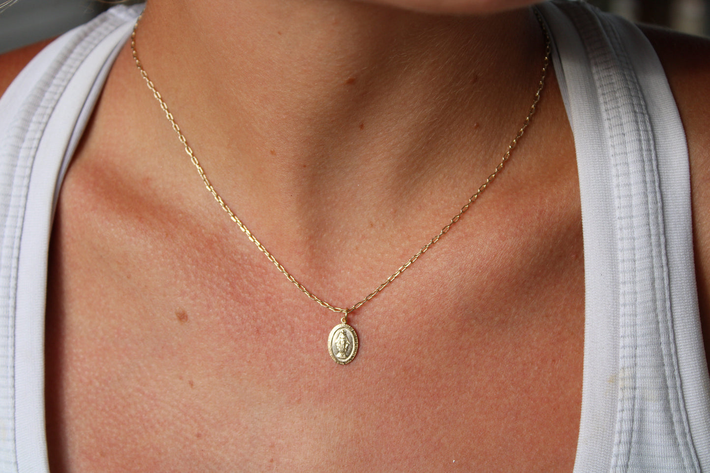 Immaculate Mary Paperclip Chain Necklace