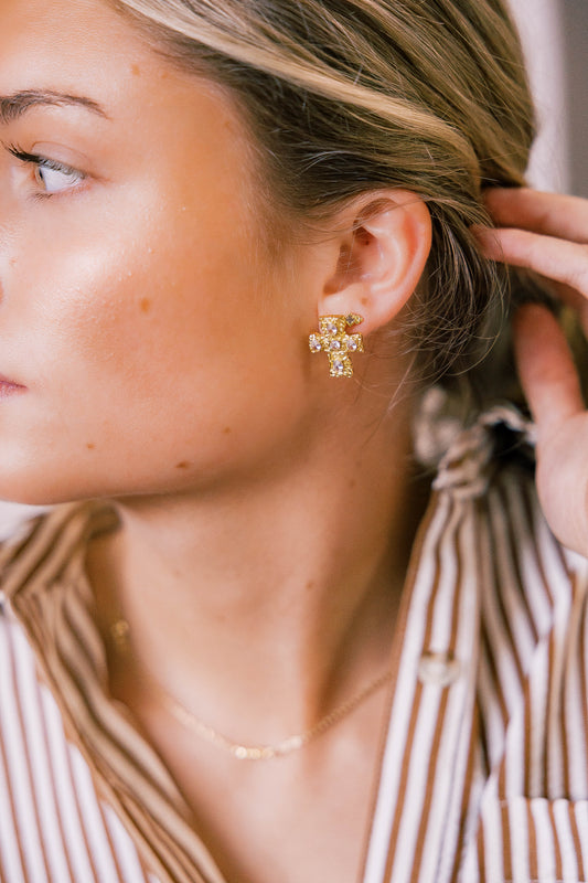 Luxe Cross Studs