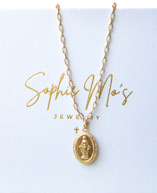 Immaculate Mary Paperclip Chain Necklace