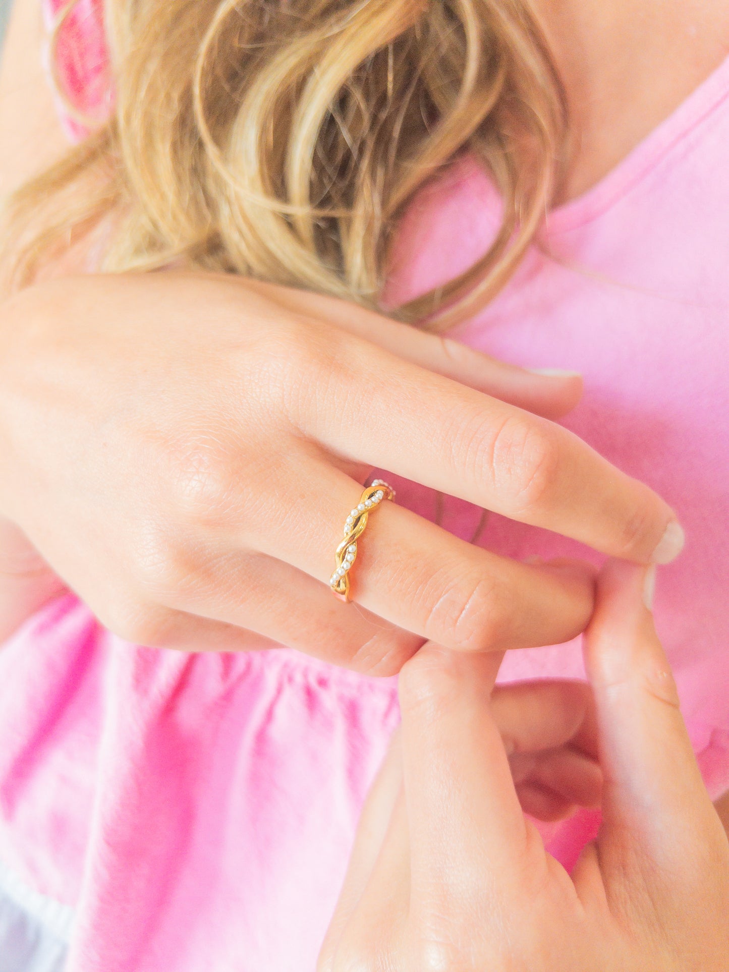 Braided Pearl Ring