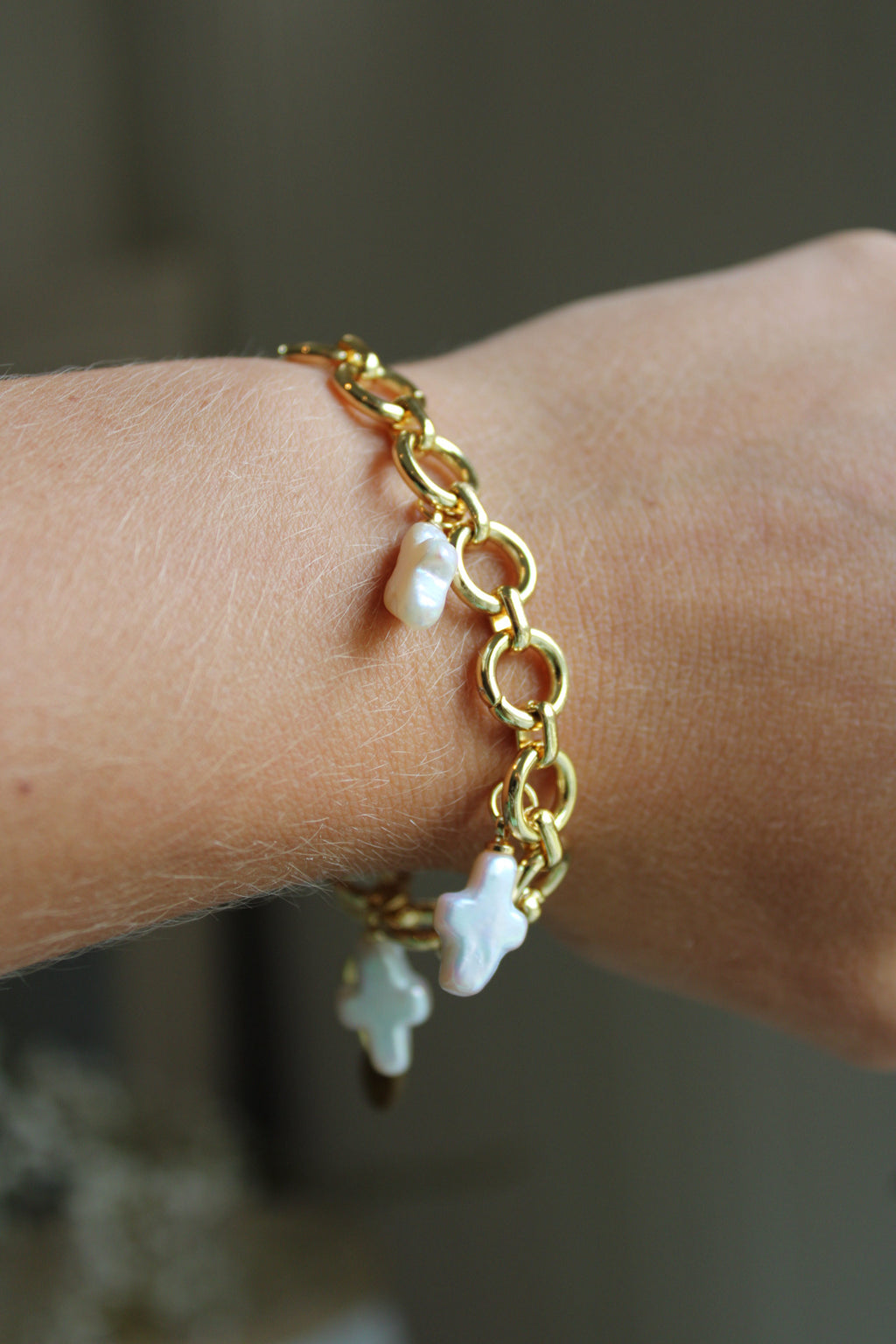 Freshwater Pearl Charm Bracelet
