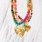 Sacred Heart Sunburst Beaded Necklace
