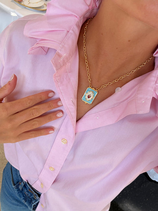 Sacred Heart Dog Tag Necklace