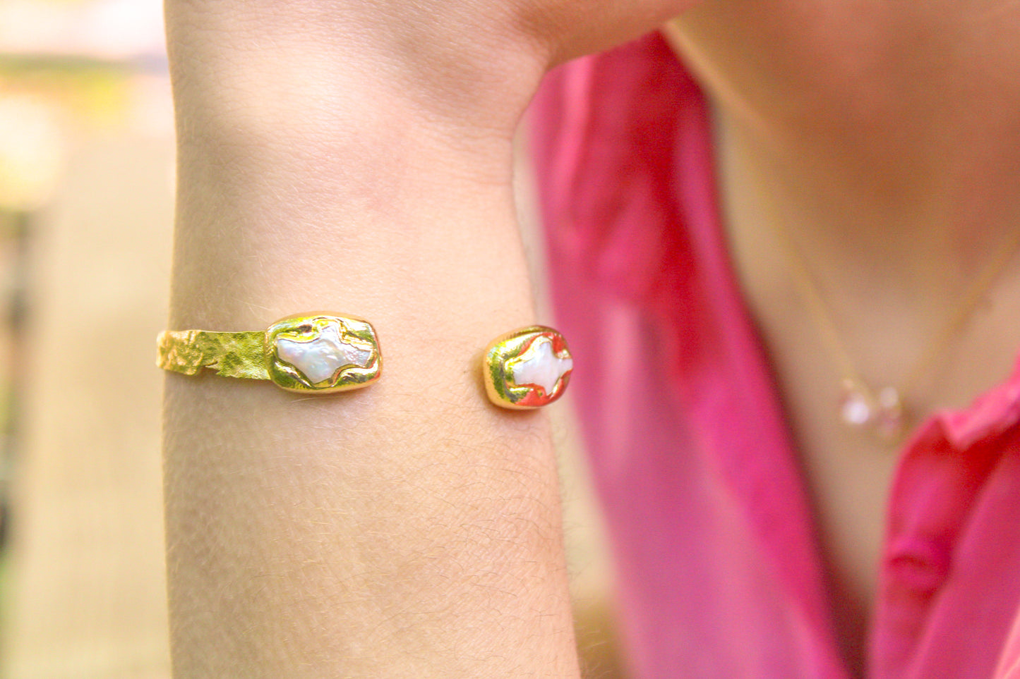 Pearl Cross Bangle