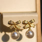 Bailey Bow and Pearl Studs