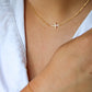Sideways Cross Necklace