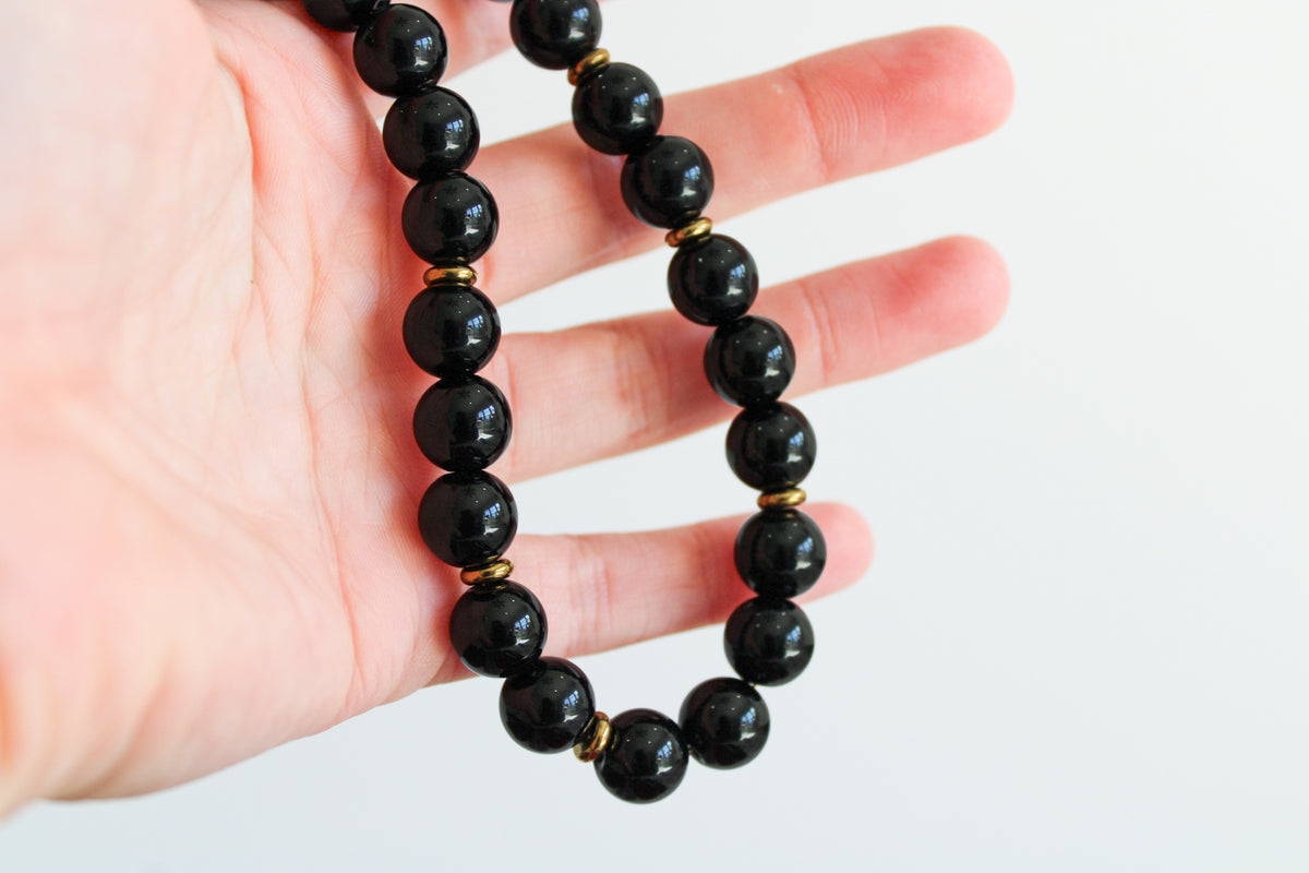 Black Beaded Necklace