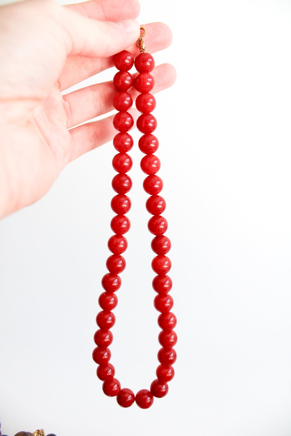 Cherry Red Beaded Necklaces