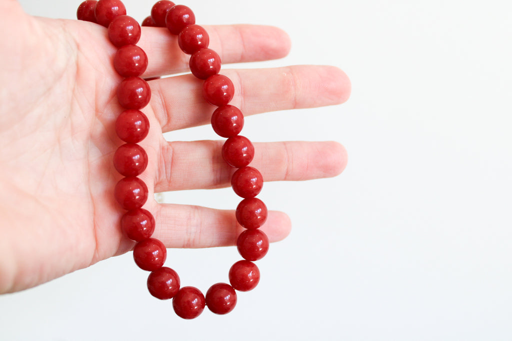 Cherry Red Beaded Necklaces