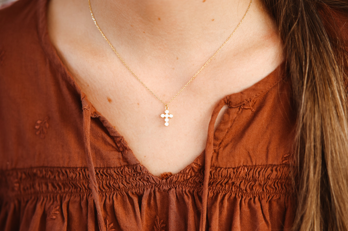 Circled Cross Necklace