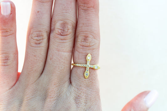 Zircon Cross Ring