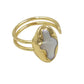 Pearl Solitaire Cross Ring