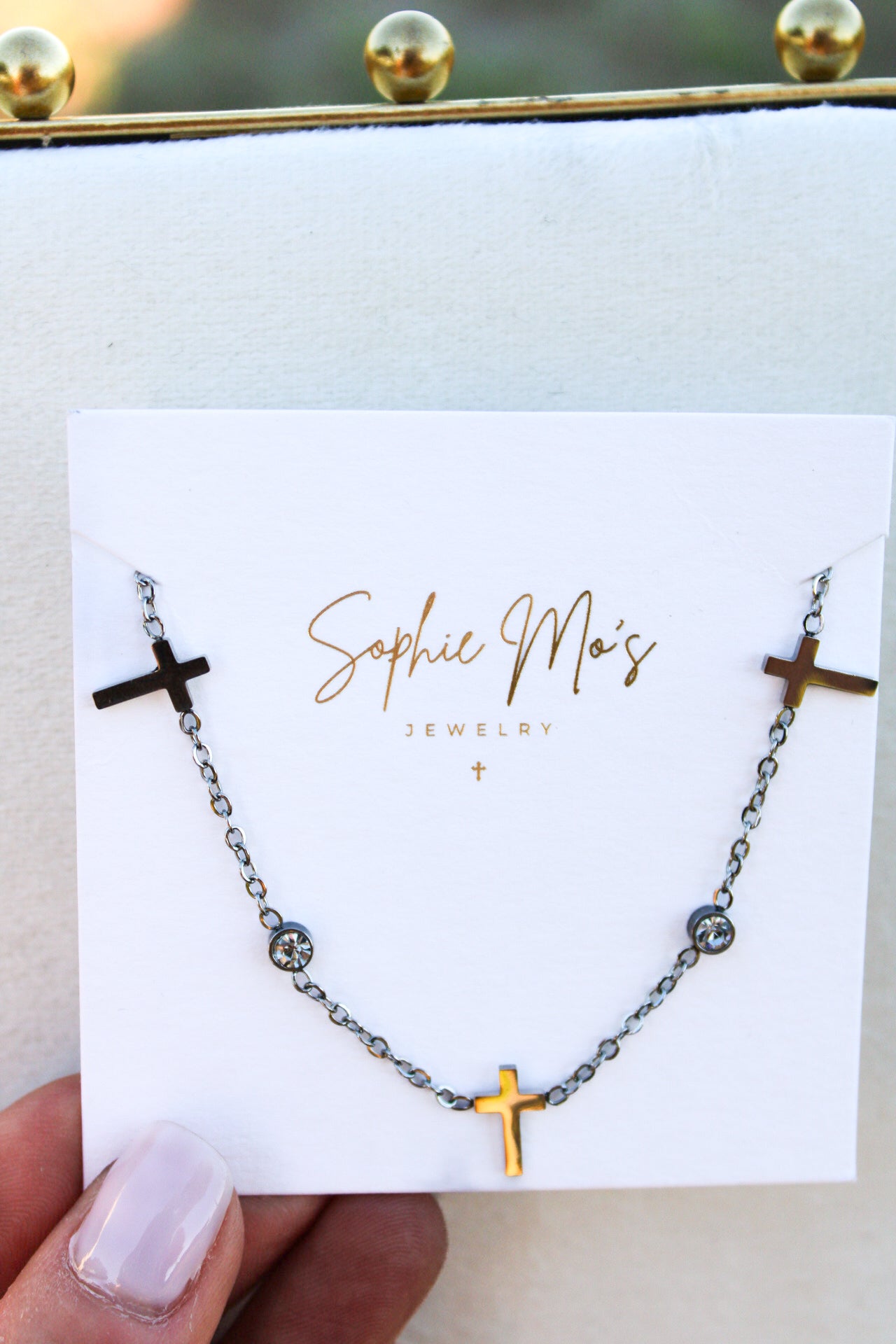 Cross and Diamond Necklace