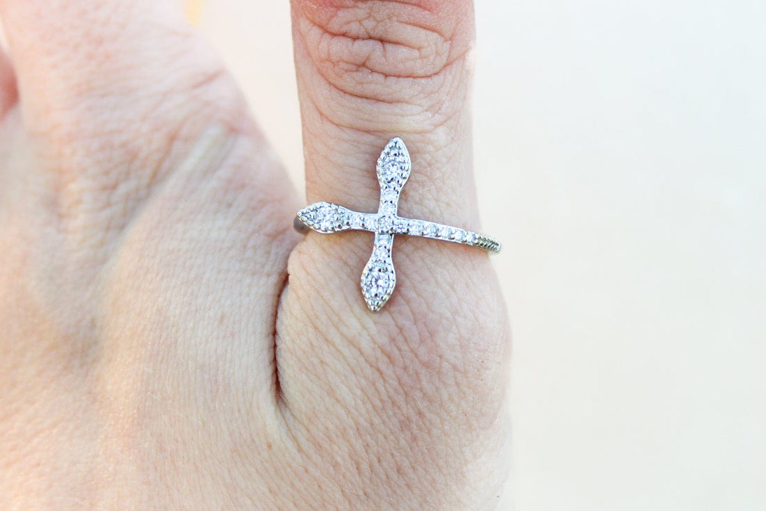 Zircon Cross Ring